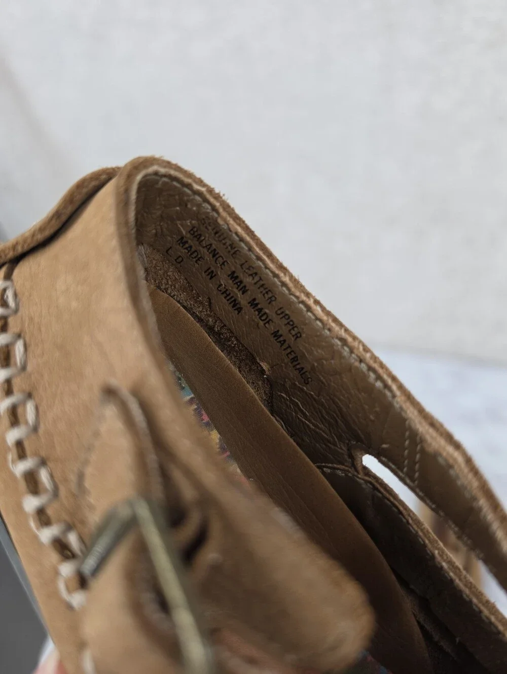 Vintage Hush Puppies Girls Tan Leather Mary Jane Moccasin Shoes Boho Western